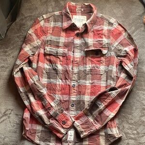 Abercrombie & Fitch Red and Brown Checkered Shirt